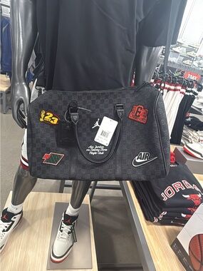 Jordan Black Logo-Patch Duffel Bag